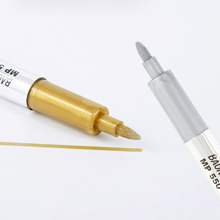 ZPAQI 12Pcs Gold Silver Epoxy Resin Drawing Pen Graffiti Point Pen Marker  Acrylic Paint Highlights Metallic Permanent Markers 