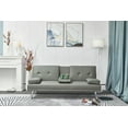 thumbnail image 2 of Neza Convertible Faux Leather Sofa Bed  - Grey, 2 of 18