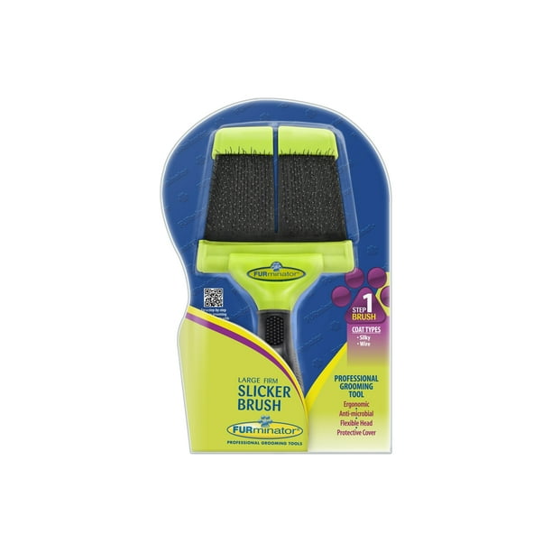 Furminator Firm Slicker Brush For Dogs Large For Curly Long Or Medium Coats Walmart Com Walmart Com
