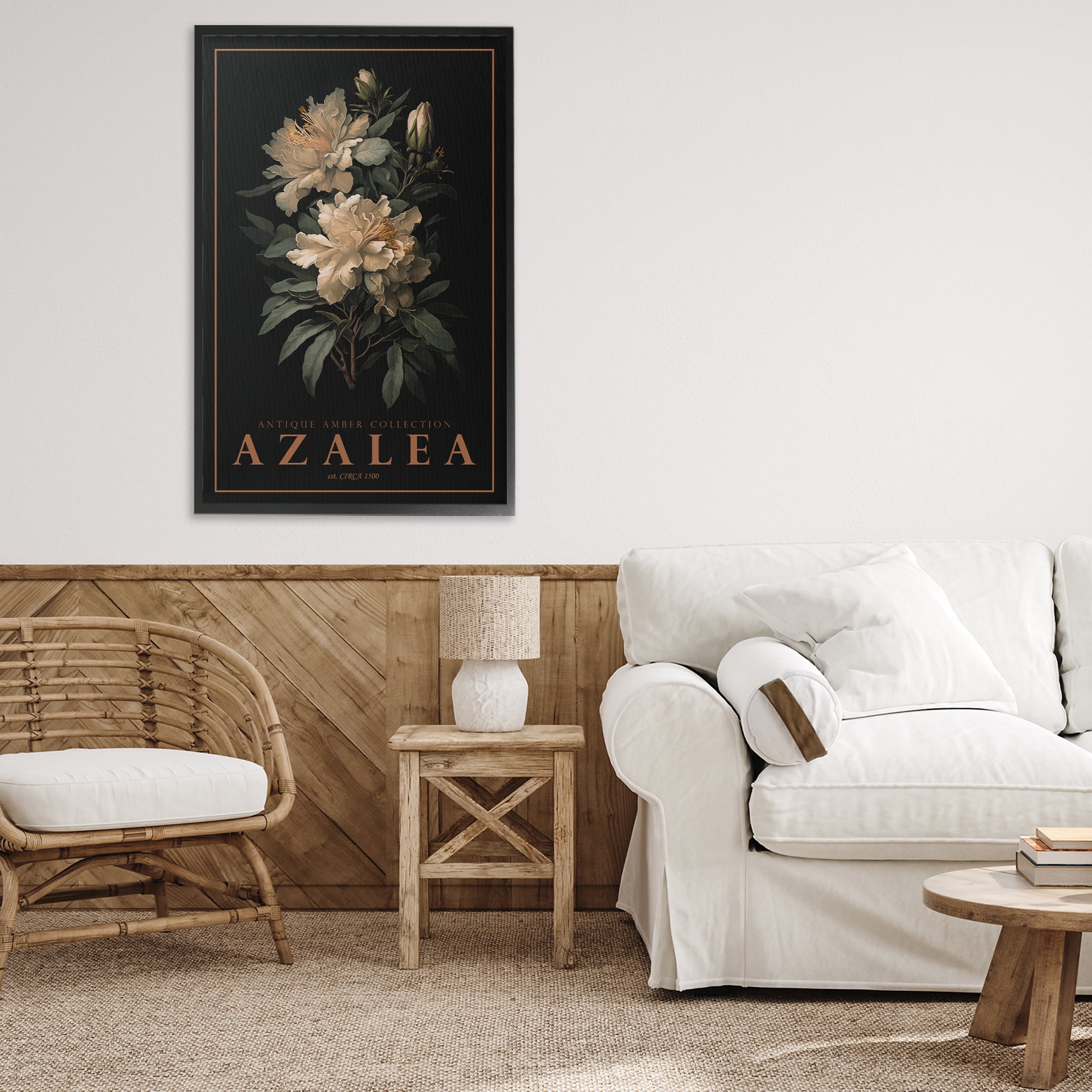 Stupell Industries Antique Azalea Light Black Framed Giclee Art, design by Chris Giampietro