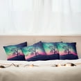 thumbnail image 3 of Ambesonne Space Throw Pillow Cover 4 Pack, Magic Night Sky Landscape, 18", Pink Aqua Dark Blue, 3 of 6