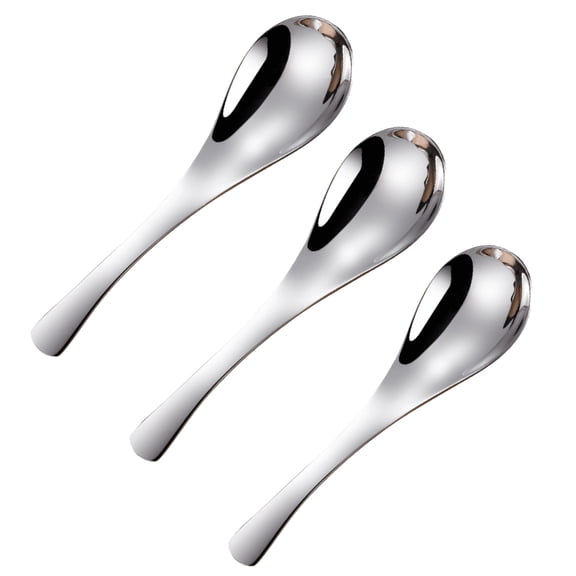 ETEREAUTY 3-Piece Plated Stainless Steel Spoons with Thickened Round for Kitchen Use