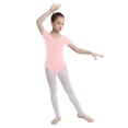 thumbnail image 2 of Jowowha Kids Girls Team Basic Leotard for Ballet Dance Gymnastics Shorts Sleeves Cotton Leotard Pink 10, 2 of 7