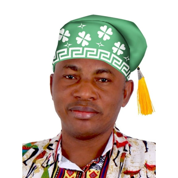 African Kufi Hat Embroidery Ankara Cotton Kufi Hats Men Accessory Cap with Tassel WY2026N