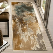 Superior Pixie Modern Abstract Indoor Runner Rug, 2' 7 x 8', Camel