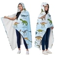 thumbnail image 2 of Wearable Blanket,Colorful Dinosaurs Names Labels Pattern Hooded Wearable Flannel Blanket for Adults & Teens with Buckle,Winter Poncho Shawl Wrap Cape,50"x60", 2 of 5