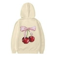 thumbnail image 3 of Tiijoy Toddler Girls Hoodie Cherry Print Cute Hooded Sweatshirt Pullover Top, Sizes 2-3T, 3 of 4