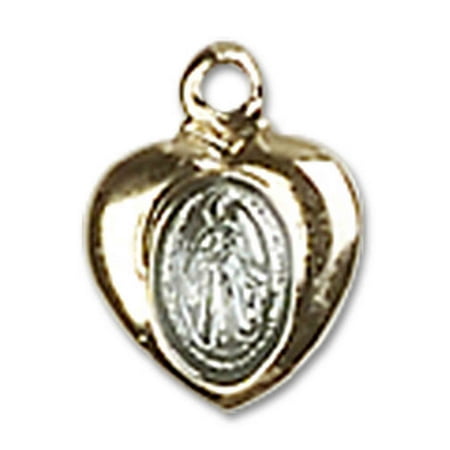 Solid 14K Gold Saint St. Miraculous Immaculate Conception Virgin Saint Mary 1/4 x 1/8 Pendant Gift Boxed