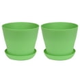 thumbnail image 4 of Hariumiu Garden 2Pcs Flower Pot with Saucer and Drainage Holes, PP Resin Plastic Flower Pots, Succulent Plants Pot for Balcony Garden, 4 of 11