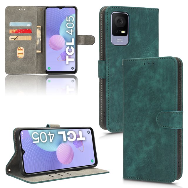 Étui pour TCL 406, Couverture à Rabat à Blocage RFID, Portefeuille Magnétique Compatible avec Étui TCL 406