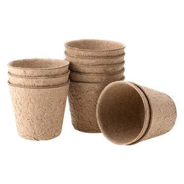 Toyvian 10 Pcs Biodegradable Peat Pots Light Brown Planting Cups for Seedlings 6x6cm