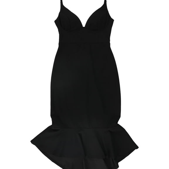 Emerald Sundae Womens Illusion Mermaid Bodycon Dress, Black, Medium