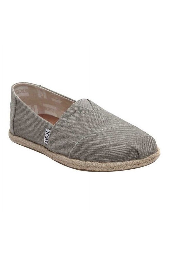 Drizzle Women's Washed Canvas Slip On Trainers in Grey Size 10