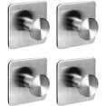 thumbnail image 1 of Toallero, Toallero Adhesivo Autoadhesivo, Sin Perforaciones, Perchero, Gancho de Pared, Máximo 8 kg, Gancho para Albornoz de Acero Inoxidable, 4 Piezas para Baño y Cocina, 1 of 5