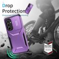 thumbnail image 5 of for Samsung Galaxy A35 Case with Sliding Camera Lens Cover, Shockproof Rugged Hard PC Back & TPU Edge Military Grade Dual-Layers Protection Non-Slip Phone Case for Galaxy A35, Purple, 5 of 7