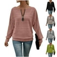 thumbnail image 6 of Felirenzacia Women's Ribbed Knitted Quarter Zip Pullover Tops, Casual Solid Color Fall Winter Long Sleeve Blouses Shirts Top, Size: S-2XL, 6 of 6