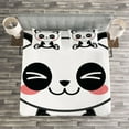 thumbnail image 3 of Ambesonne Anime Quilted Bedspread Set 3 Pcs, Japanese Manga Art, King Size, Black White Grey, 3 of 3