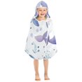 thumbnail image 7 of Watercolor Cute Whales Hooded Beach Towel Kids Bath Towels Quick Dry for Pool Swiming 50" x 23.5" Microfiber Soft Bathrobe, 7 of 7