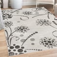 thumbnail image 1 of Abstract Decorative Rug, Spiral Form Circular Flowers Modern Style Illustration with Polka Dots, Quality Carpet for Bedroom Dorm and Living Room, 6 Sizes, Dark Grey, by Ambesonne, 1 of 4