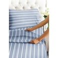 thumbnail image 7 of CGK Linens 4-Piece Hotel Luxury Striped Sheet Set - King Size Stripe Pattern Bed Sheets, Blue Stripes 3, 7 of 7