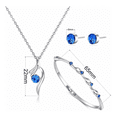 thumbnail image 3 of Conjunto de Joyas Malubero collar aretes Pulsera color Plata Piedras azul, 3 of 3