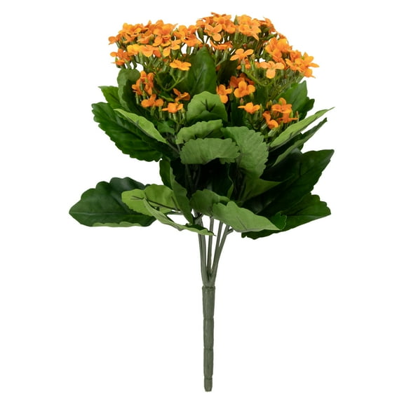 14" Amber Kalanchoe Artificial Silk Floral Bouquet