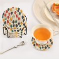 thumbnail image 5 of Haosy Set of 6 Drink Woven Coaster with Holder Heat Resistant Non-Slip Bar Coasters 4 Inches Colorful Hand Drawn Balloon, 5 of 7