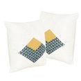 thumbnail image 1 of Noble House Coussin d'Extérieur Abstrait en Blanc et Bleu Foncé (Lot de 2), 1 of 7