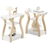 End Table Set of with Charging Station Side Table with Ports and Outlets Nightstand End Table with Storage Shelf for Living Room Bedroom