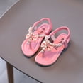 thumbnail image 5 of Biezeib Girls Flip Flop Sandals Bead Pearl Decor Anti-Slip Soft Sole Beach Slipper Toddler Sandals Shoes, 5 of 6