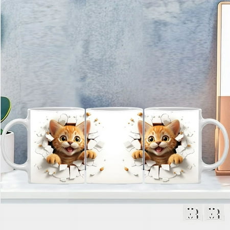 

3D Effect Cat Coffee Mug Sublimation Ceramic Tea Milk Beer Cup Flamingo Cups Mugs Birthday Gift for Child