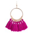 thumbnail image 2 of Pendientes de borla Qarigey con colgante dorado para mujer Rosa roja, 2 of 3