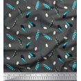 thumbnail image 1 of Soimoi Gray polyester Crepe Fabric Dot & Feather Print Fabric by Yard 42 Inch Wide, 1 of 3