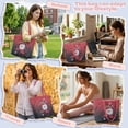 thumbnail image 6 of XYZCANDO Christmas Snowman Print Quilted Tote Bag, Padded Shoulder Handbag with Musical Note Pattern, Large Capacity Purse for Holiday Shopping Daily Use Women Gift, 6 of 7
