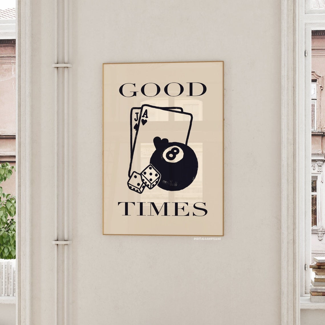 Good Times Eight Ball Wall Art Print Retro Decor Game Room Artwork Unframed Paper Print