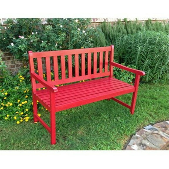 Outdoor Wood Bench - Acacia Hardwood Bench - Patio Garden Bench - 48" Wide - Durable UV Finish