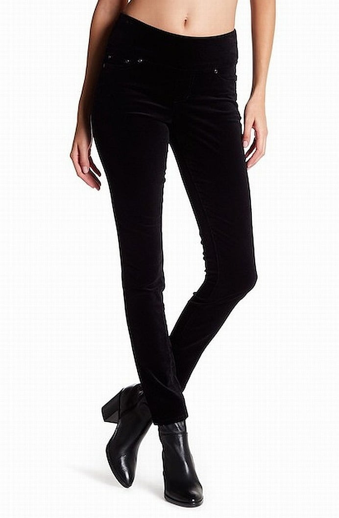 JAG Jeans - JAG Jeans NEW Deep Black Womens Size 16 Stretch Velvet Pull-On Pants - Walmart.com 
