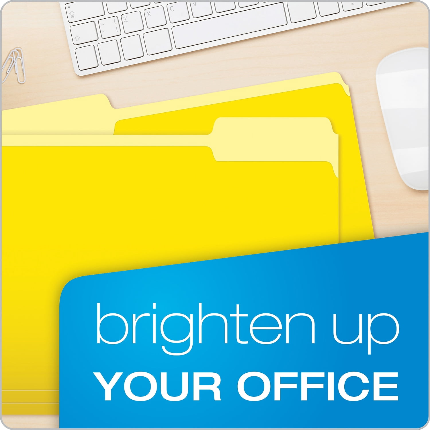 Pendaflex Interior File Folders 1/3 Cut Top Tab Letter Yellow 100/Box 421013YEL