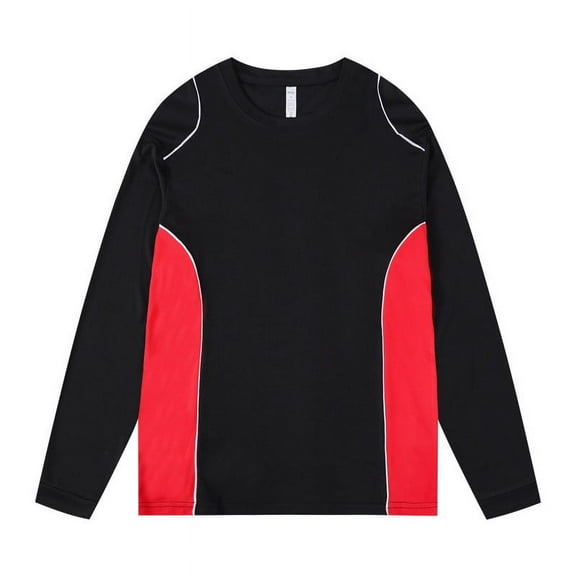 Tisuna Men'S Long Sleeve T-Shirts Comfortable Crew Neck Tops Men Color Blocking Tees For Going Out Street Size L