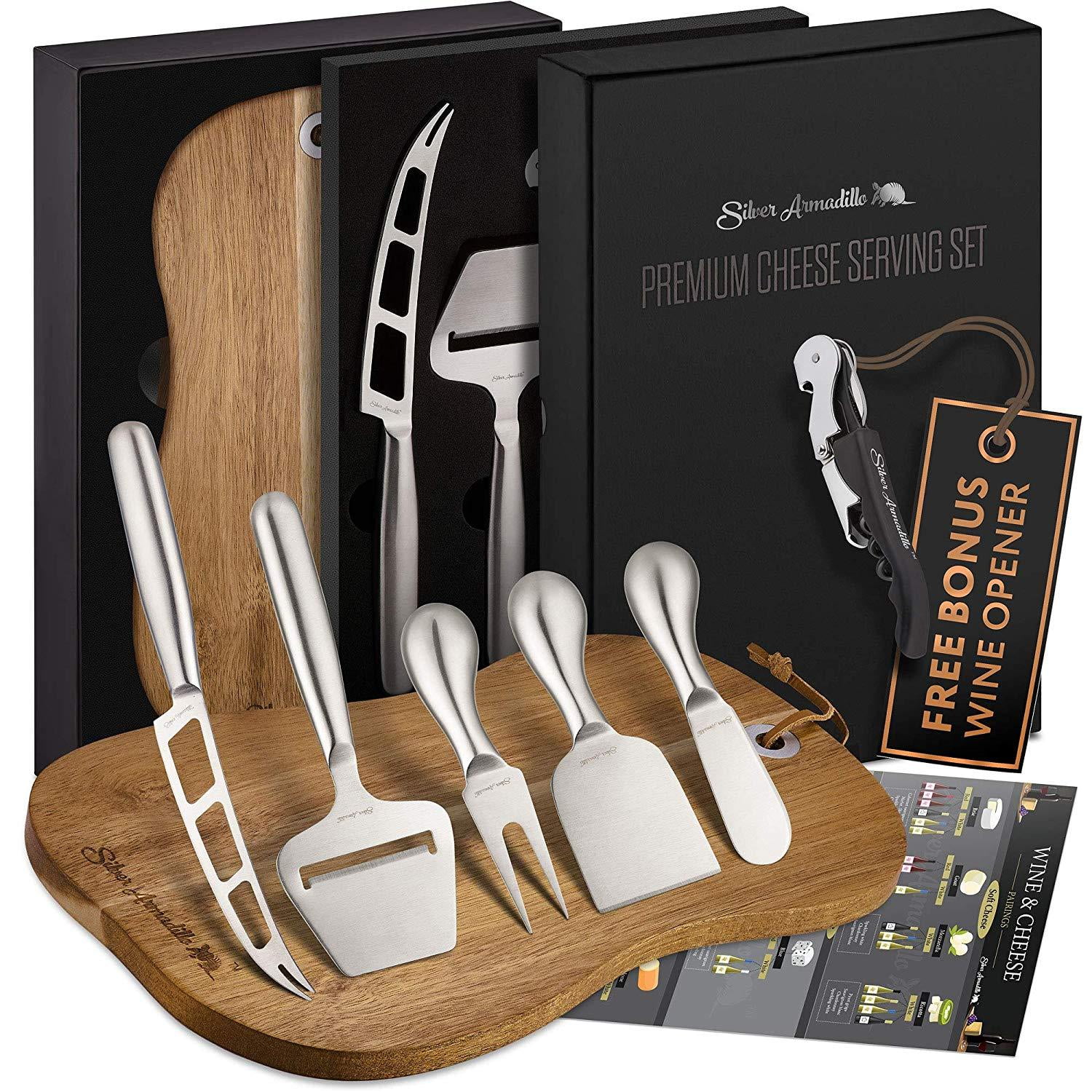 Cheese Board Serving Set, Wooden Charcuterie Platter and Serving Meat Board 100 Acacia