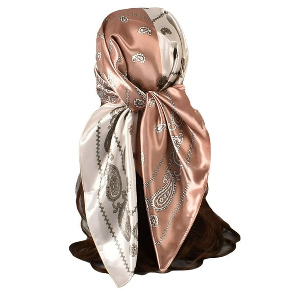 TELOLY Silk Scarf for Women Protective Headband Wrap Scarf Sets– Women Multi-Purpose Coverage Bandana Gift Scarf Neckerchief Satin Scarf Red 50X50