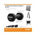 thumbnail image 2 of Power Systems Premium Neoprene Coated Dumbbell, Black, Pair, 9 lb, 2 of 8