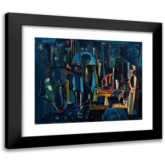 Jakob Weidemann 14x12 Black Modern Framed Museum Art Print Titled - Interior (1946)