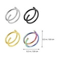 thumbnail image 4 of Yuangui Nose Ringhoop Rings Jewelry Double Faux Fakesteel Stainlessclip Cuff Non Septum Lip Studs Spiral Single Womengold, 4 of 10