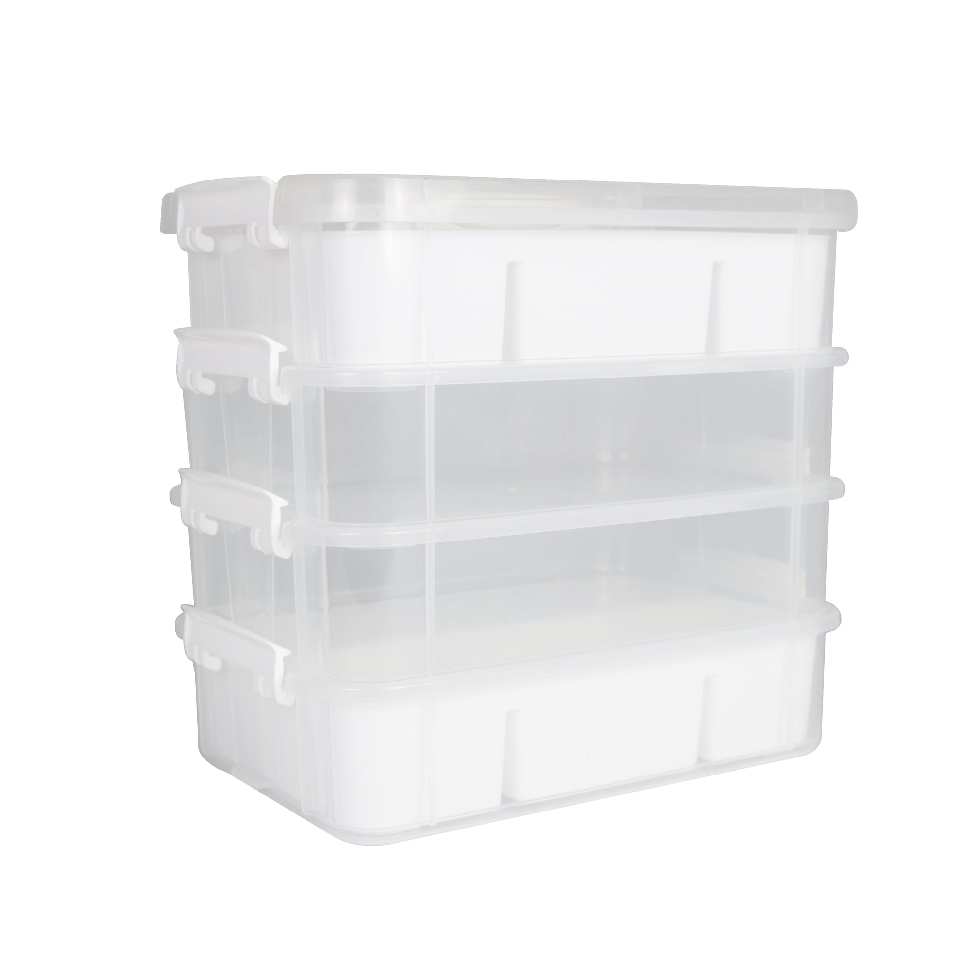 (2 pack) Everything Mary Clear 4-Tier Plastic Craft and Hobby Stackable Organizer