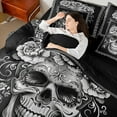 thumbnail image 4 of Homewish Gothic Skeleton Ekull 7-Piece Twin Bedding Sets,Retro Flower Floral Bedding Comforter Set,Victorian Print Sheet Sets For Kids,Super Cozy Room Decor Reversible, 4 of 8