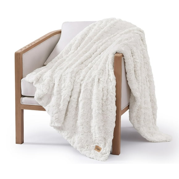 UGG Adalee Faux Fur Throw Blanket Luxury Lightweight Cozy Soft Throw for Couch Bed or Chair Hypoallergenic Machine Washable Double-Sided Fluffy Blank