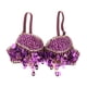 thumbnail image 5 of Top de sujetador con lentejuelas para danza del vientre, top brillante con purpurina para mujer, ideal para cabaret. violeta, 5 of 9