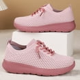 thumbnail image 4 of Women's Wide Toe Box Barefoot Shoes Breathable Non Slip Walking Shoes Lightweight Knit Running Lace Up Sneakers Pink Size 6.5, 4 of 7