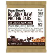 Papa Steve's No Junk Raw Vegan Protein Bars: Non GMO, Gluten Free, 100% Natural, Hand-Made Weekly - Dark Chocolate Mocha Almond (Pack of 10)